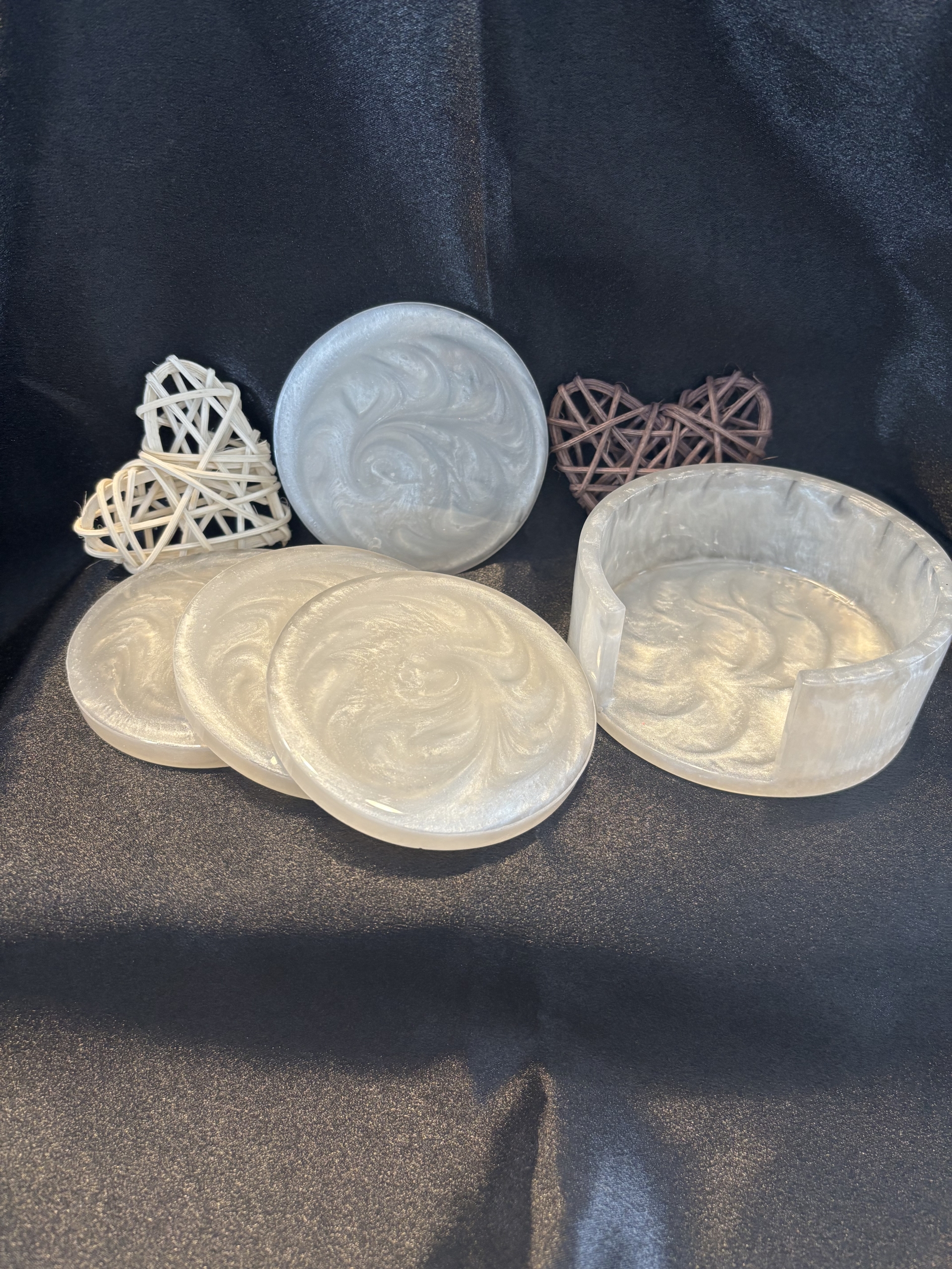 Ensemble de 4 sous-verres avec support