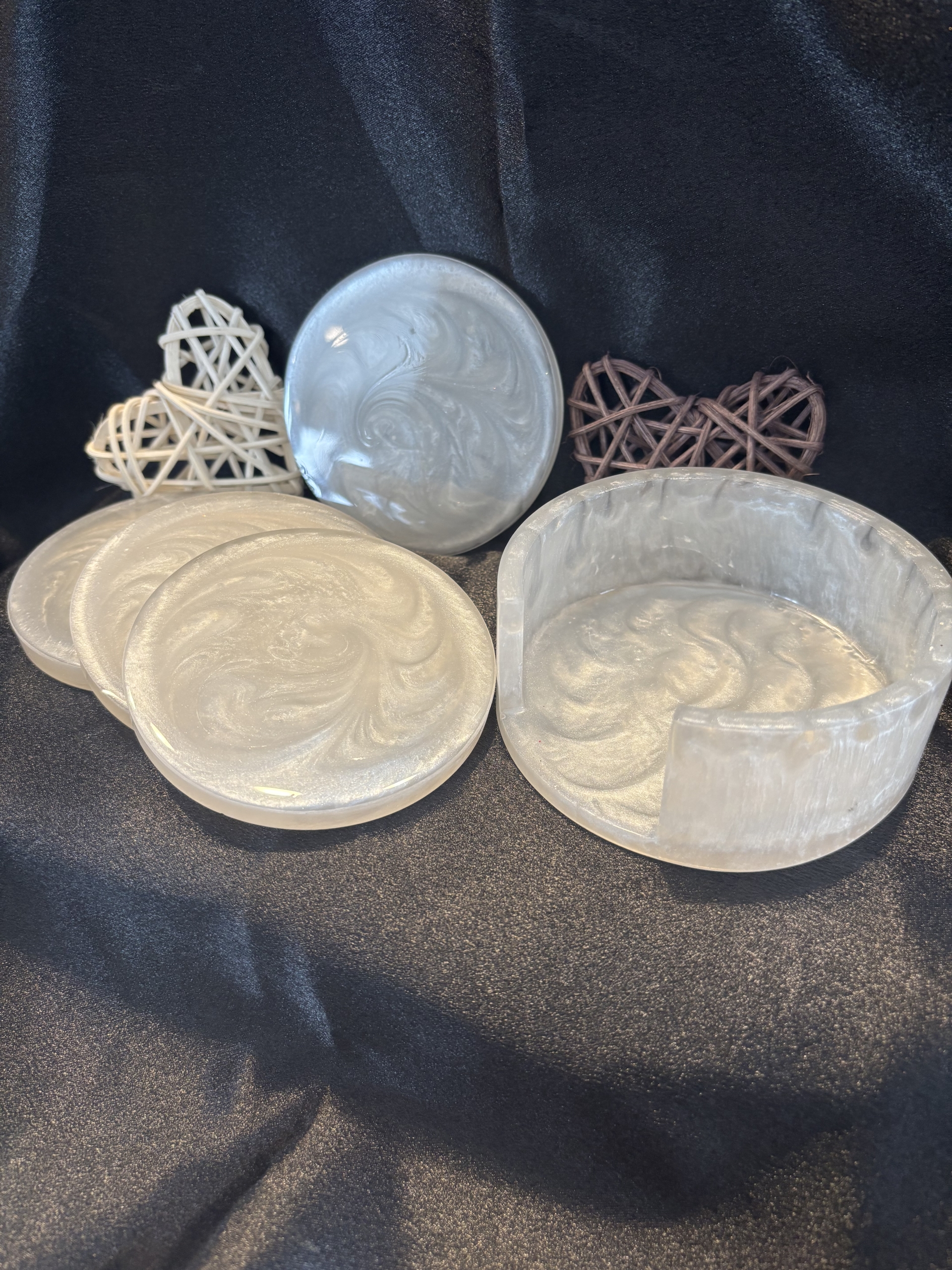 Ensemble de 4 sous-verres avec support – Image 2