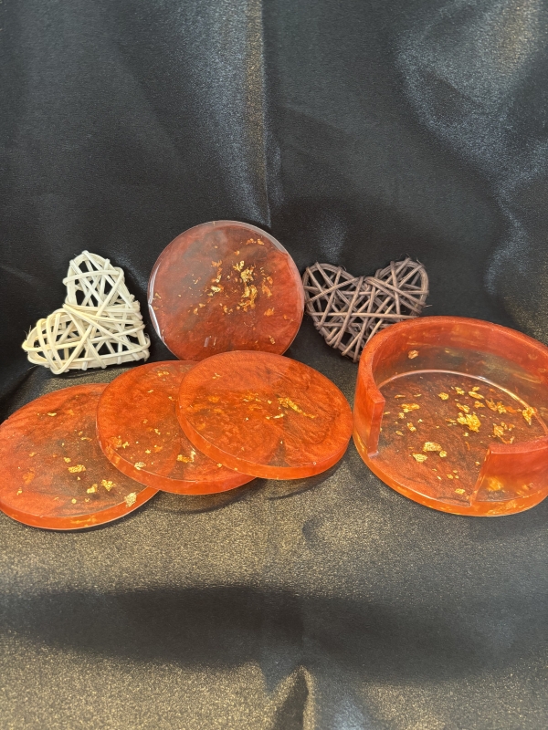 Ensemble de 4 sous-verres avec support