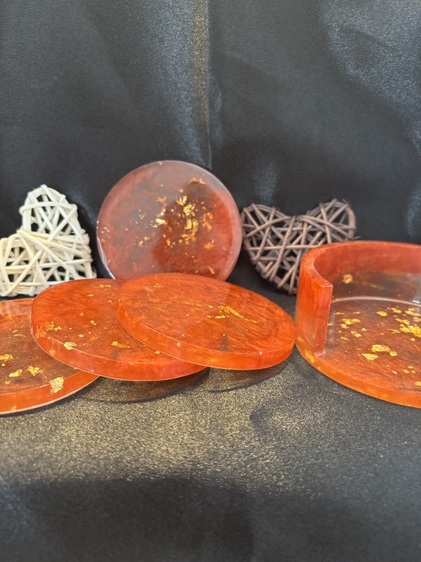 Ensemble de 4 sous-verres avec support – Image 2