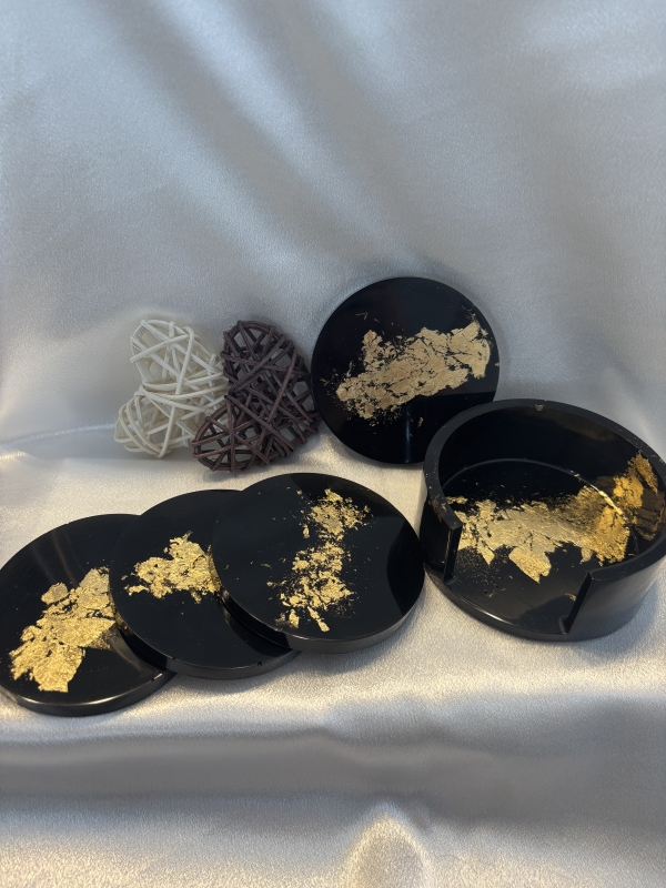 Ensemble de 4 sous-verres avec support – Image 3