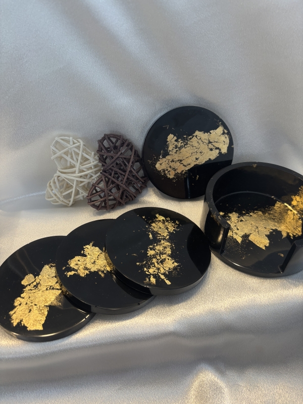 Ensemble de 4 sous-verres avec support
