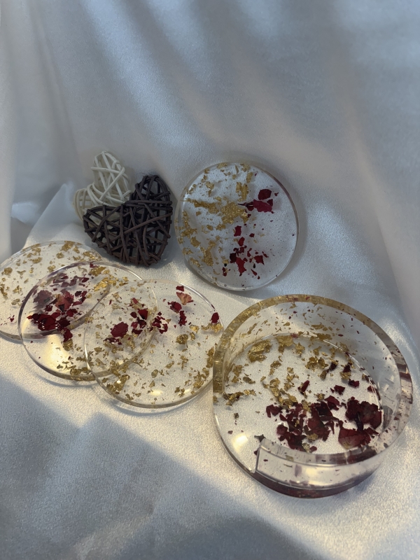 Ensemble de 4 sous-verres avec support – Image 3