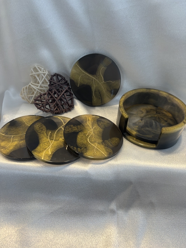 Ensemble de 4 sous-verres avec support – Image 2
