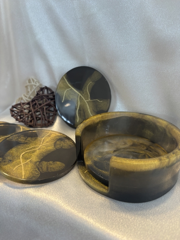 Ensemble de 4 sous-verres avec support