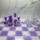 jeux d'échec mauve et blanc en epoxy