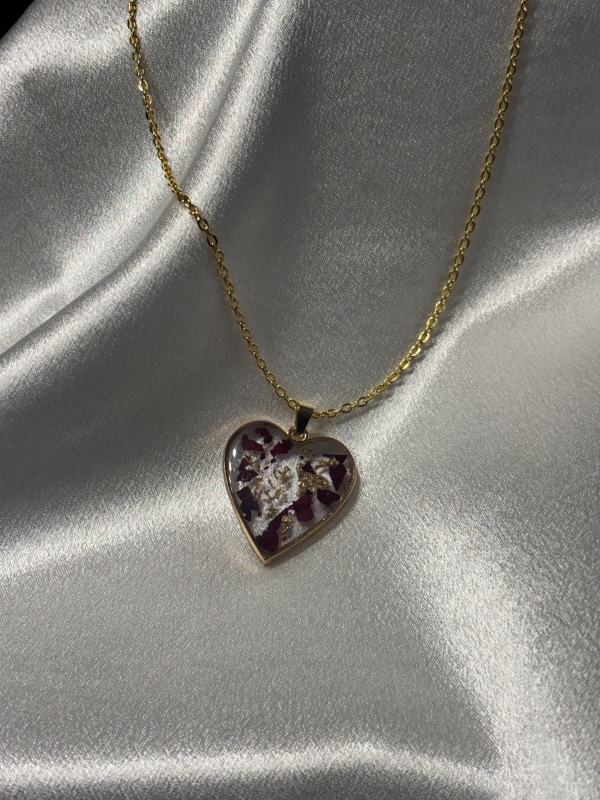 Pendentif coeur doré. Chaîne 18po – Image 2