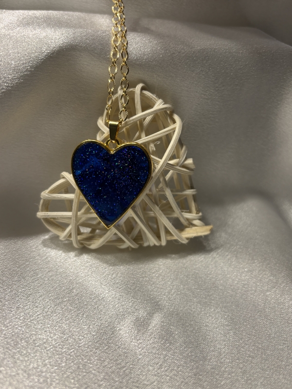 Pendentif coeur doré. Chaîne 18po – Image 4