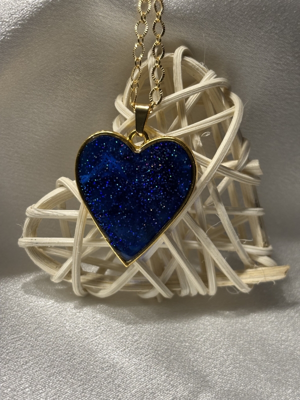 Pendentif coeur doré. Chaîne 18po – Image 5